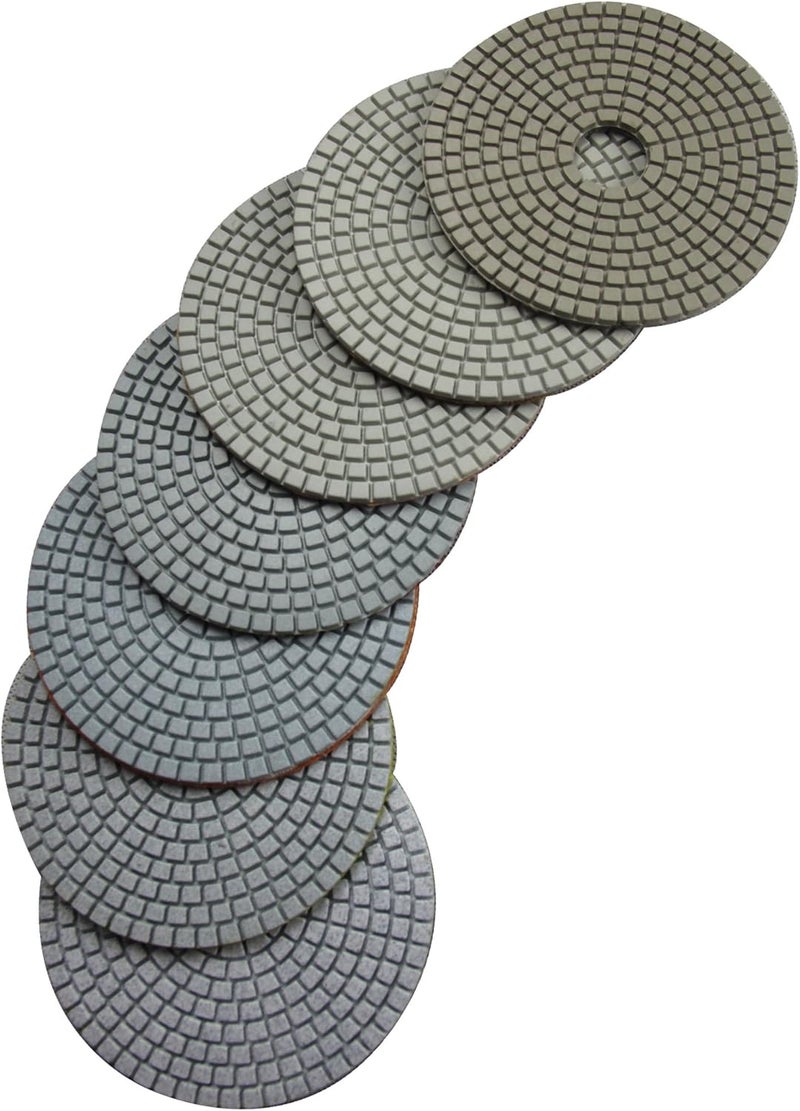 Konfor Wet 6" 7-Step Diamond Polishing Pads Flexible Sanding Tools Discs Buff - Image 4